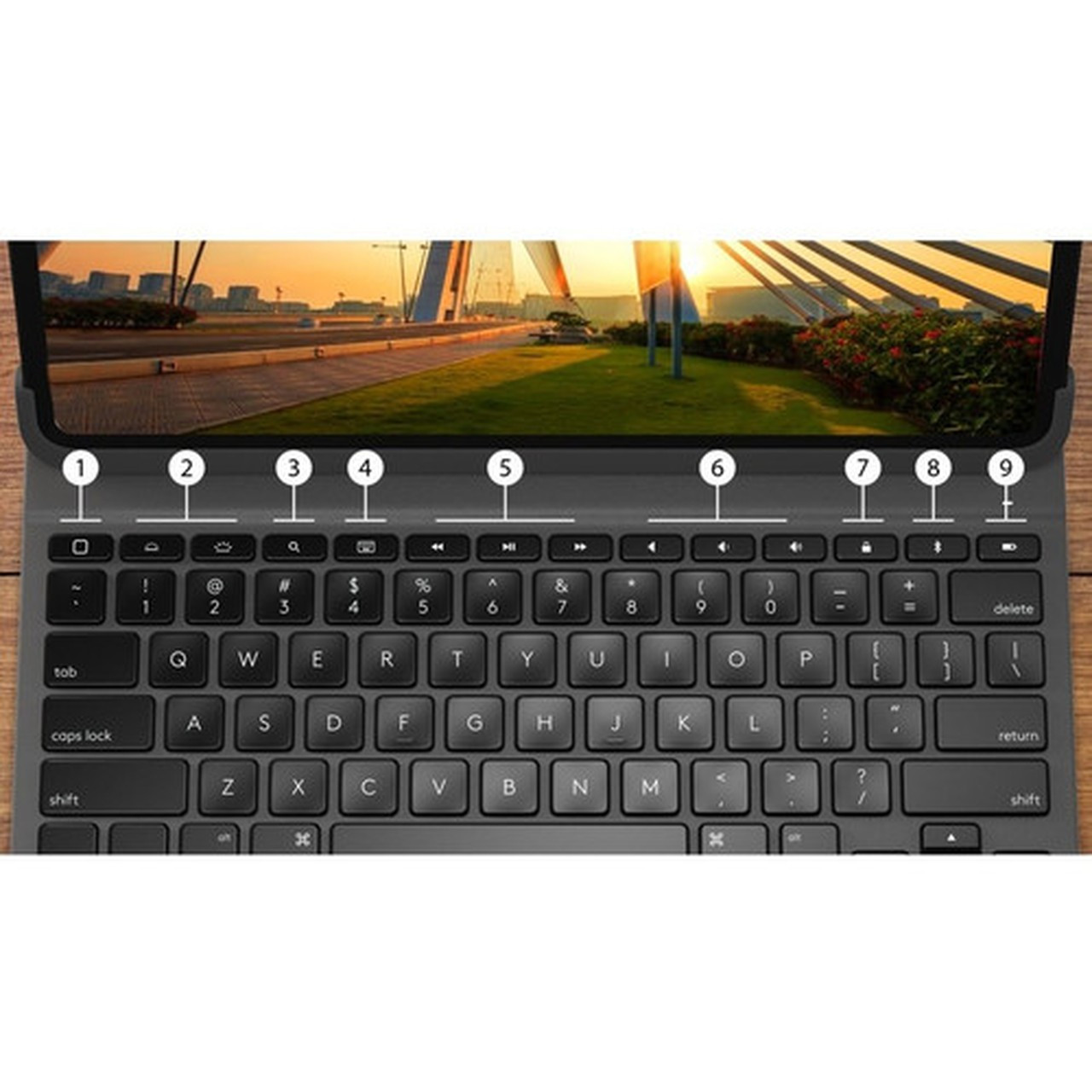 Logitech Slim Folio Pro KeyboardCover Case Folio for 129 Apple iPad Pro 3rd Generation iPad Pro 4th Generation Tablet - - - 920-009703