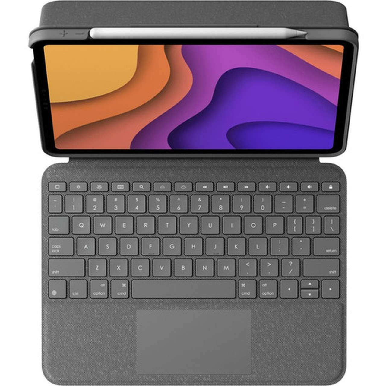 Logitech Folio Touch KeyboardCover Case Folio Apple Logitech iPad Air 4th Generation Tablet - Oxford Gray - Scuff Resistant - - 920-009952