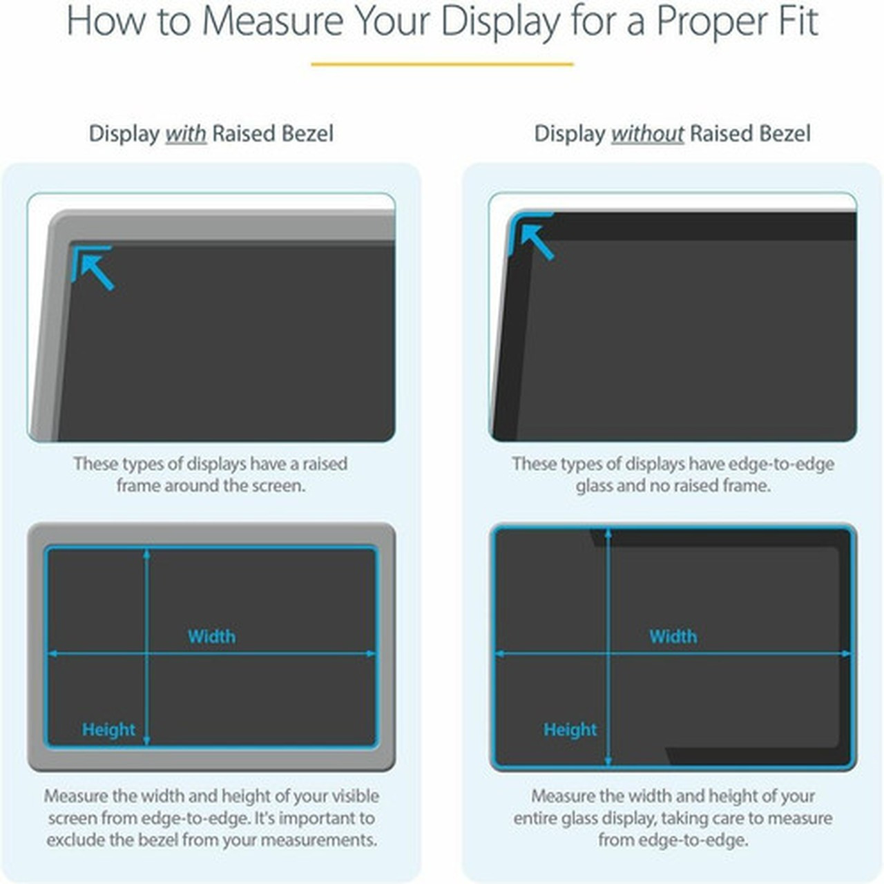 StarTechcom Monitor Privacy Screen for 22 Display - Widescreen Computer Monitor Security Filter - Blue Light Reducing Screen - 22 in PRIVACY-SCREEN-22MB