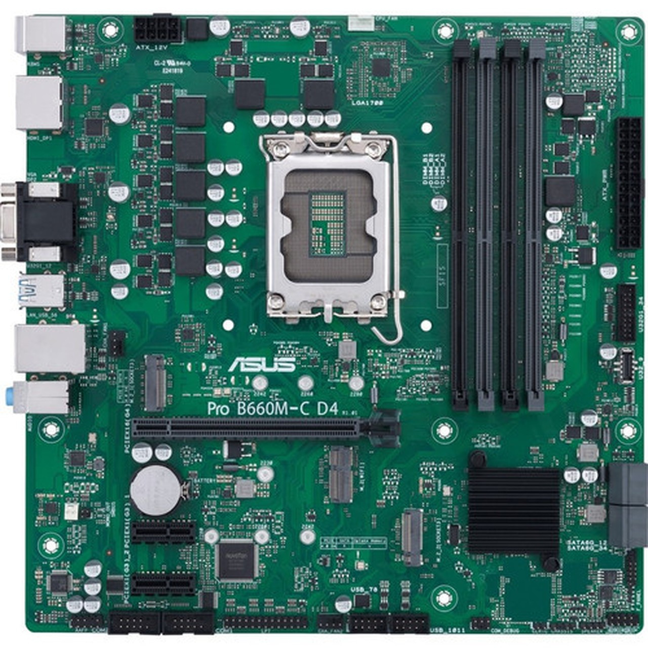 Asus B660M-C D4-CSM Desktop Motherboard - Intel Chipset - Socket LGA-1700 - Intel Optane Memory Ready - Micro ATX - Pentium Gold Core PRO B660M-C D4-CSM