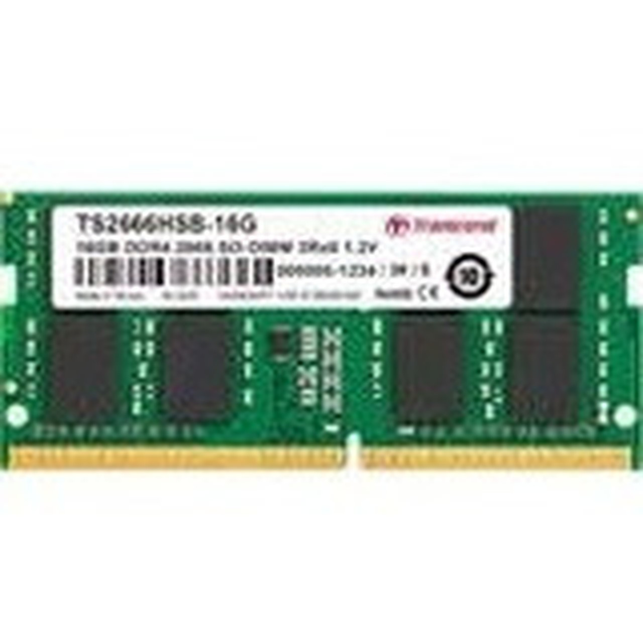 Transcend JetRAM 16GB DDR4 SDRAM Memory Module - For Notebook - 16 GB - DDR4-3200PC4-25600 DDR4 SDRAM - 3200 MHz - CL22 - 120 V - - JM3200HSE-16G