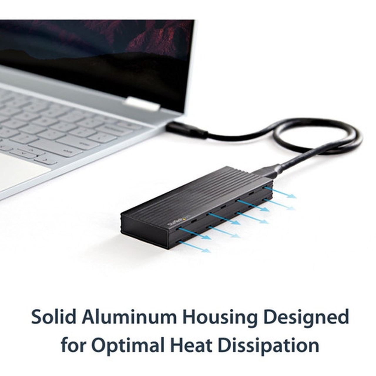 StarTechcom USB-C 10Gbps to M2 NVMe SSD Enclosure - Portable M2 PCIe Aluminum Case - 1GBs Read  Write - Mac  PC - USB-C for 2 M2E1BMU31C