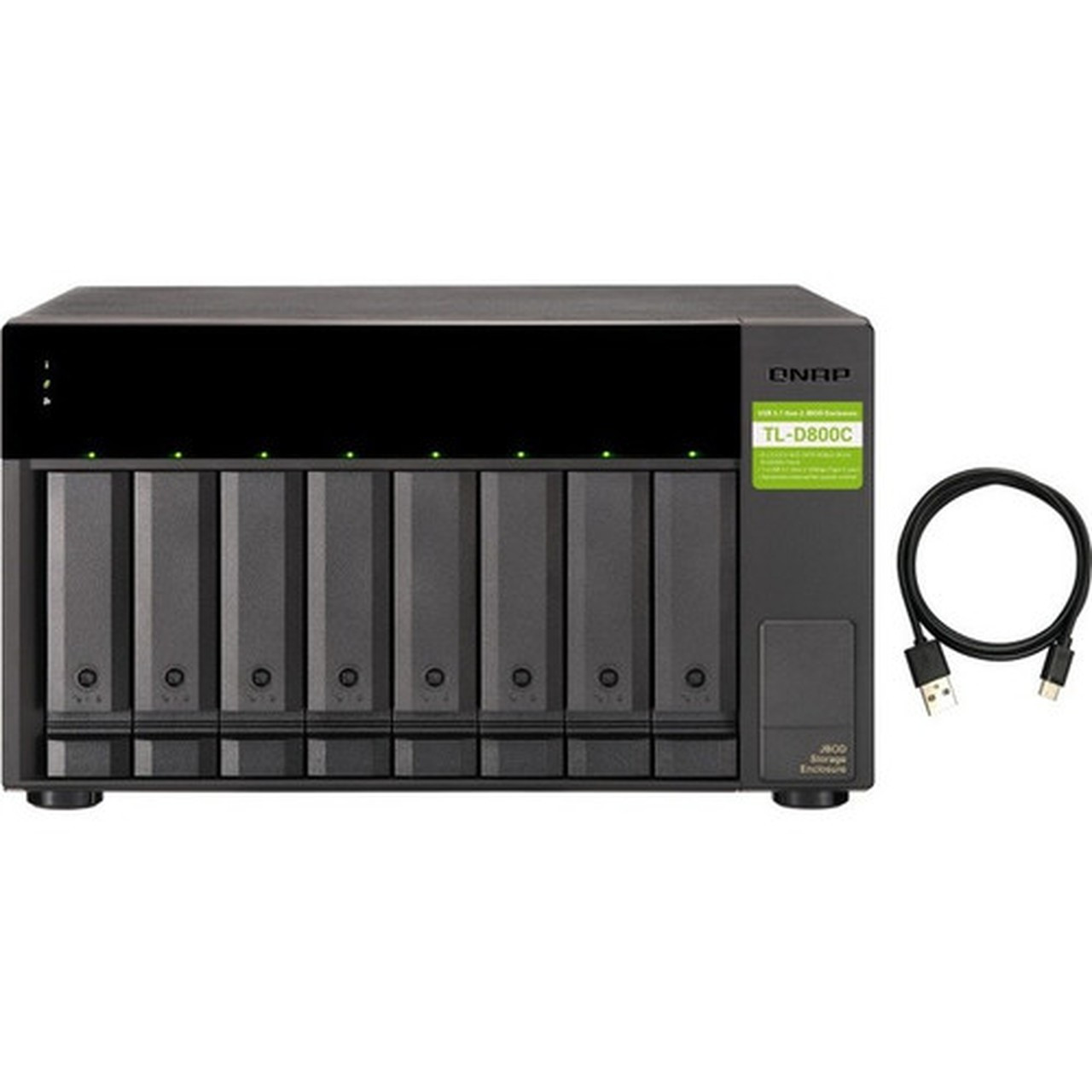 QNAP TL-D800C Drive Enclosure SATA600 - USB 32 Gen 2 Type C Host Interface Tower - 8 x HDD Supported - 8 x SSD Supported - 8 x Bay TL-D800C-US