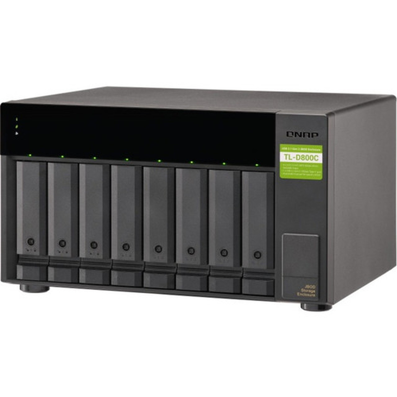 QNAP TL-D800C Drive Enclosure SATA600 - USB 32 Gen 2 Type C Host Interface Tower - 8 x HDD Supported - 8 x SSD Supported - 8 x Bay TL-D800C-US