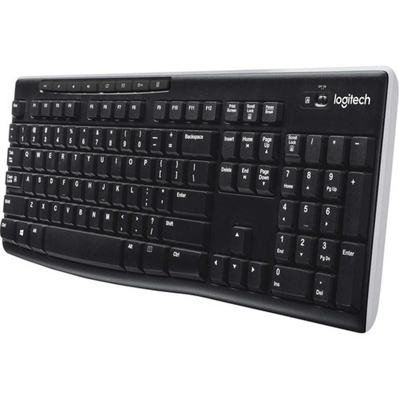 Logitech K270 Keyboard - Wireless Connectivity - RF - 33 ft 1005840 mm - 240 GHz - USB Interface - Computer - PC - AAA Battery - 920-003051