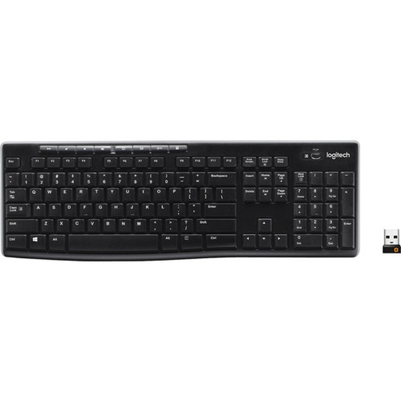 Logitech K270 Keyboard - Wireless Connectivity - RF - 33 ft 1005840 mm - 240 GHz - USB Interface - Computer - PC - AAA Battery - 920-003051