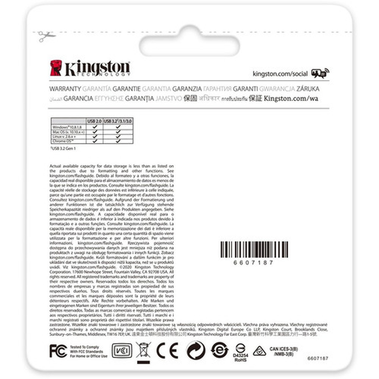 Kingston DataTraveler Kyson 32GB USB 32 Gen 1 Type A Flash Drive - 32 GB - USB 32 Gen 1 Type A - 200 MBs Read Speed - 5 Year DTKN32GBCR