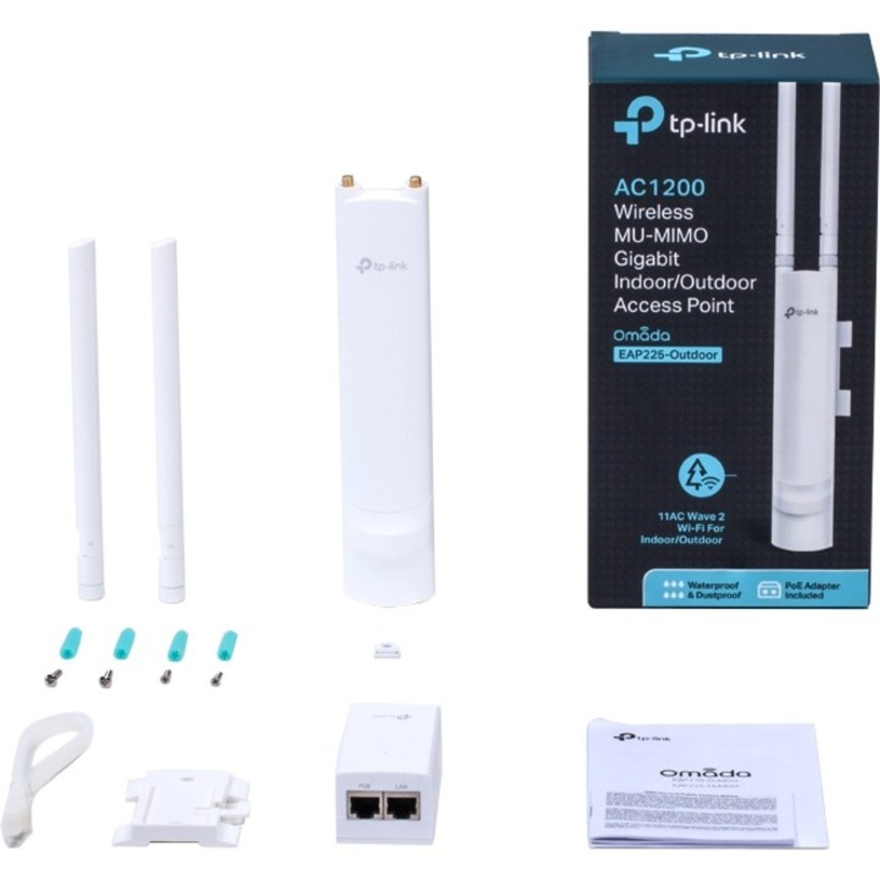 TP-Link EAP225-Outdoor Dual Band IEEE 802.11ac 1.17 Gbit/s Wireless Access Point - Outdoor - 5 GHz, 2.40 GHz - MIMO Technology - 1 x - (EAP225-OUTDOOR)