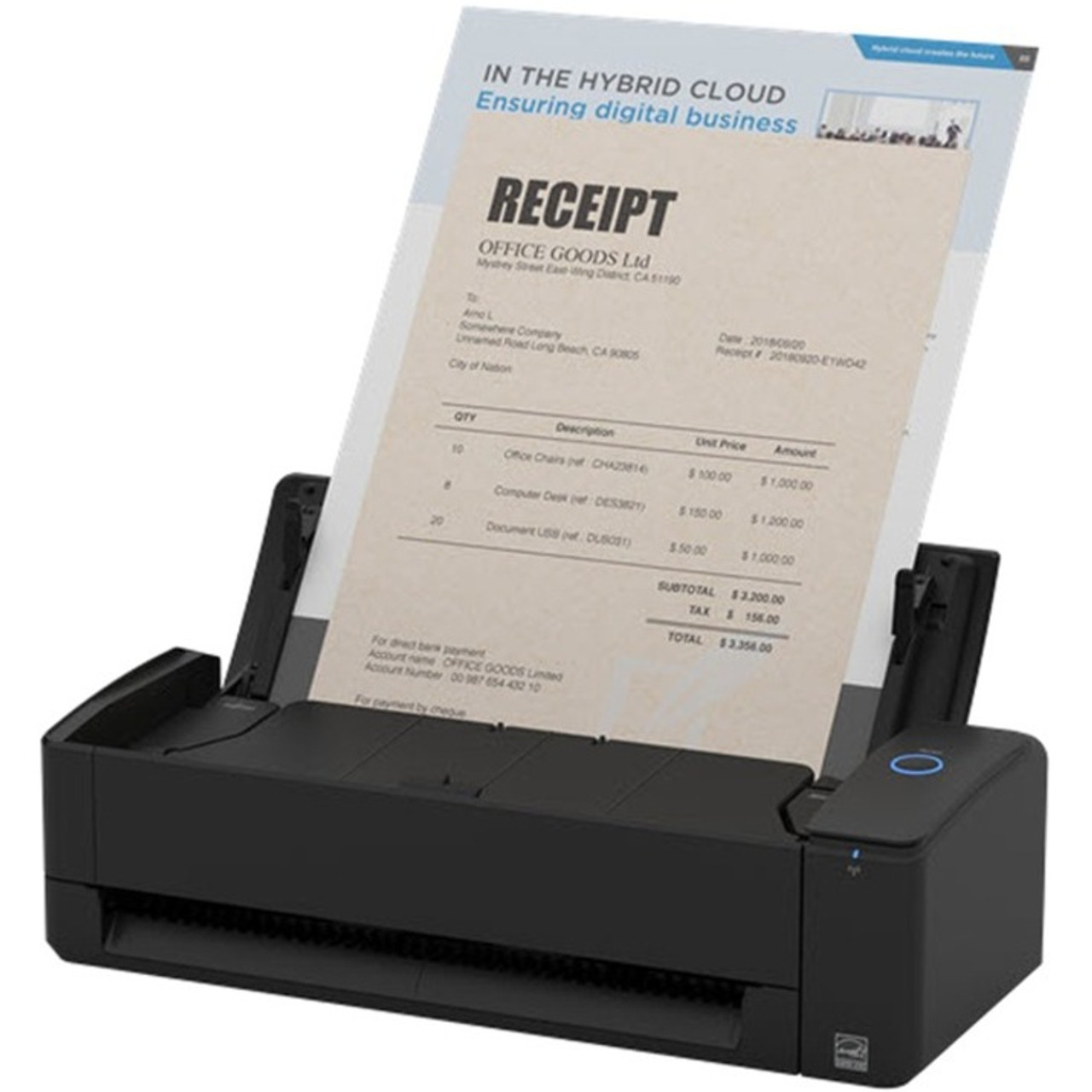 Fujitsu ScanSnap iX1300 ADF Scanner - 600 dpi Optical - 30 ppm (Mono) - 30 ppm (Color) - PC Free Scanning - Duplex Scanning - USB (PA03805-B105)