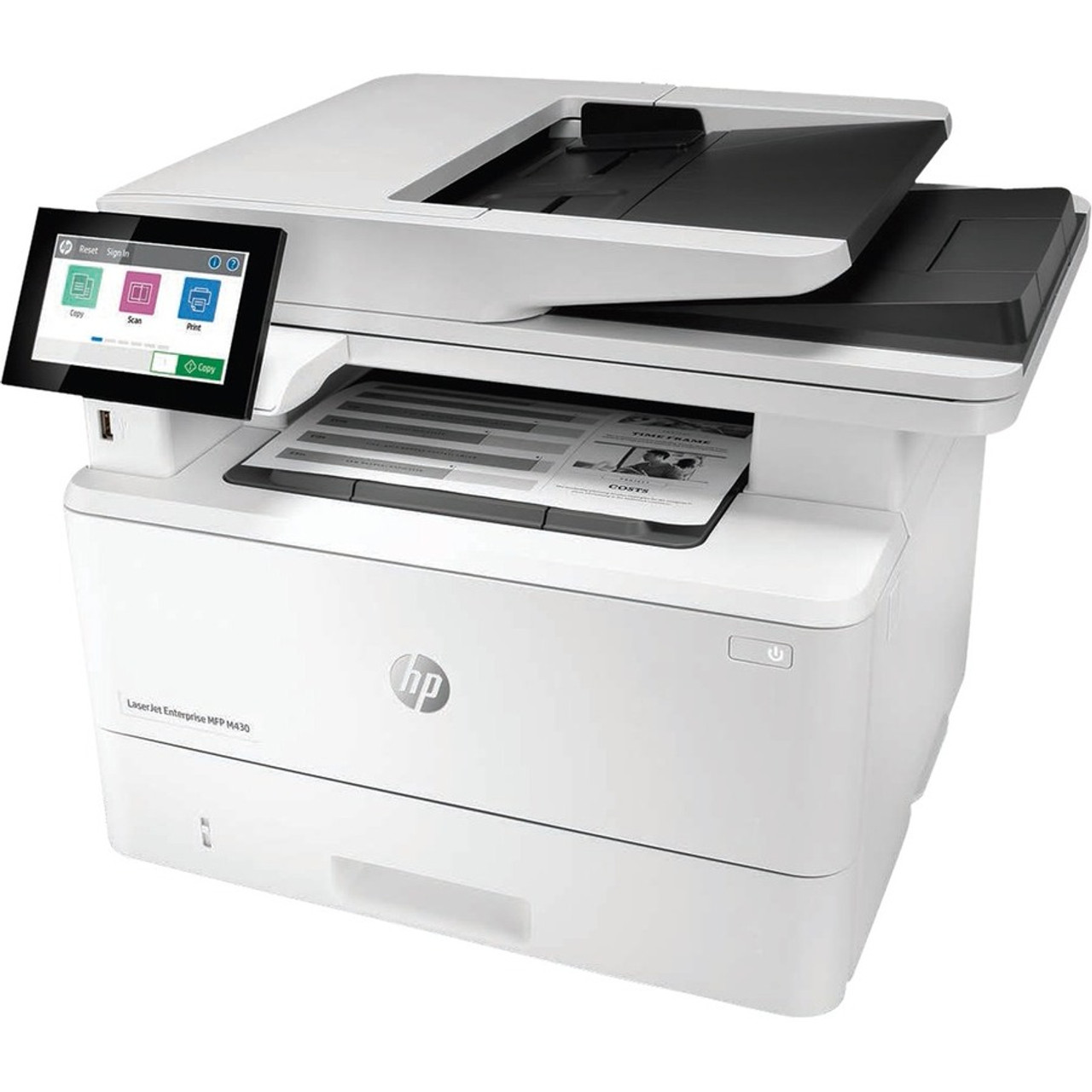 HP LaserJet M430f Laser Multifunction Printer-Monochrome-Copier/Fax/Scanner-42 ppm Mono Print-1200x1200 Print-Automatic Duplex Pages - (3PZ55A#BGJ) 3PZ55A#BGJ Laser Multifunction Printer physical HP Fleet Network Canada