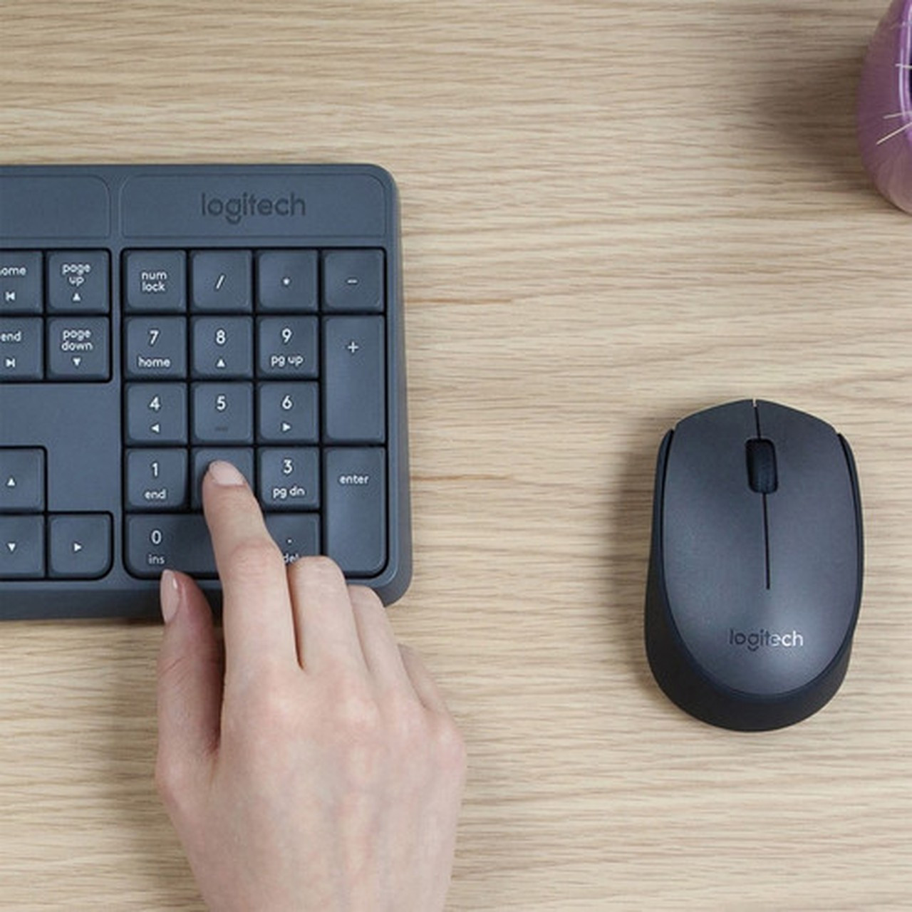 Logitech MK235 Keyboard  Mouse Keyboard English Layout only - USB Wireless RF - English - Black - USB Wireless RF - Optical - Wheel 920-007897