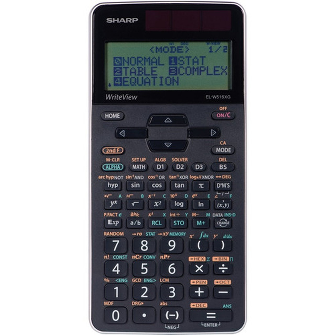 Sharp WriteView Scientific Calculator - 640 Functions - Dual Power Slide-on Hard Case Textbook Display - 4 Lines - 16 Digits - - x ELW516XGBSL