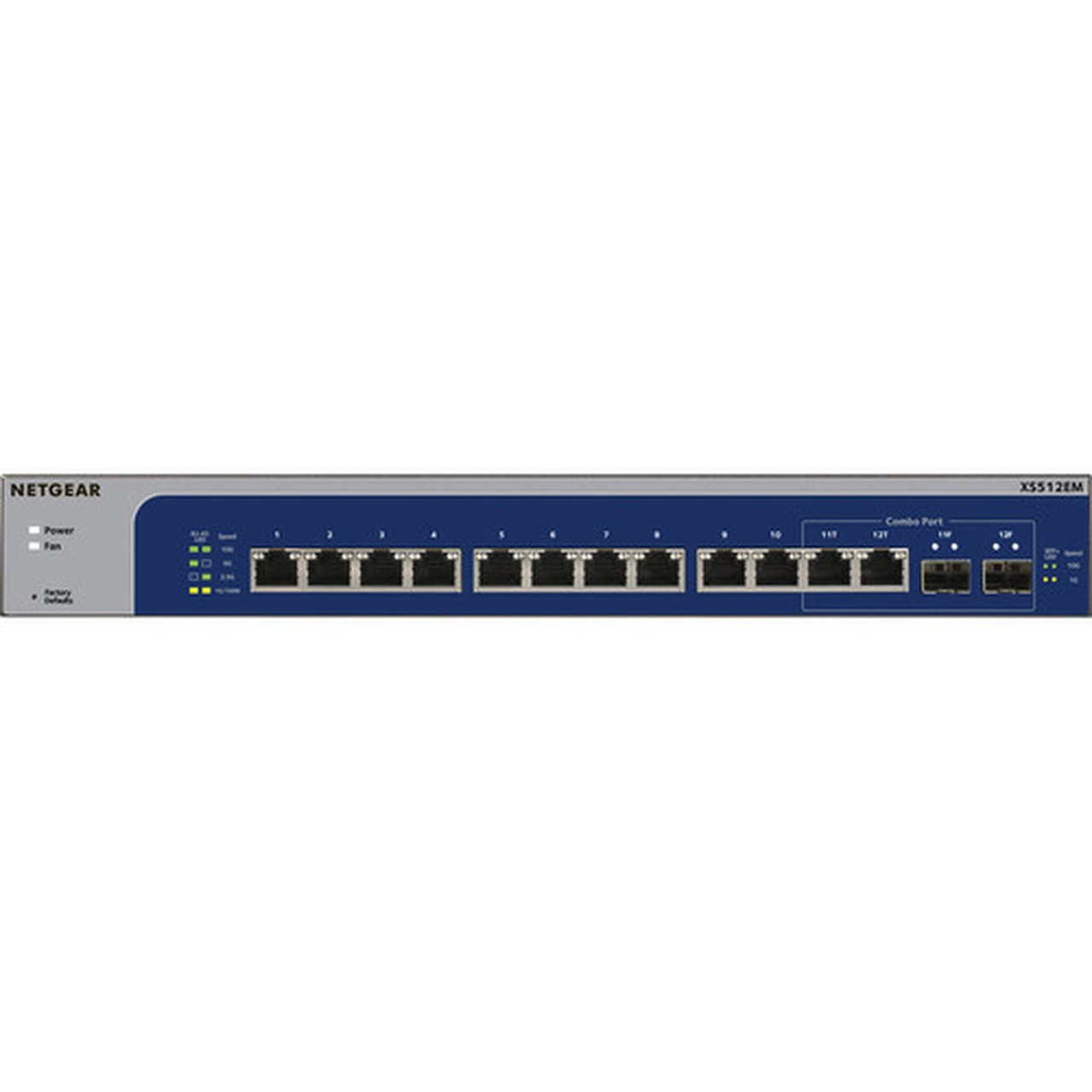 Netgear 12-Port 10-GigabitMulti-Gigabit Ethernet Smart Managed Plus Switch XS512EM - 12 Ports - Manageable - 10 Gigabit Ethernet - XS512EM-100NAS
