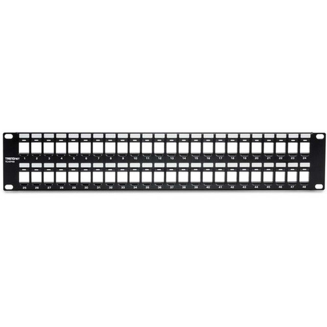 TRENDnet 48-Port Blank Keystone 2U HD Patch Panel 2U 19 Rackmount Housing HD Keystone Network Patch Panel Recommended With  Cat6 TC-KP48