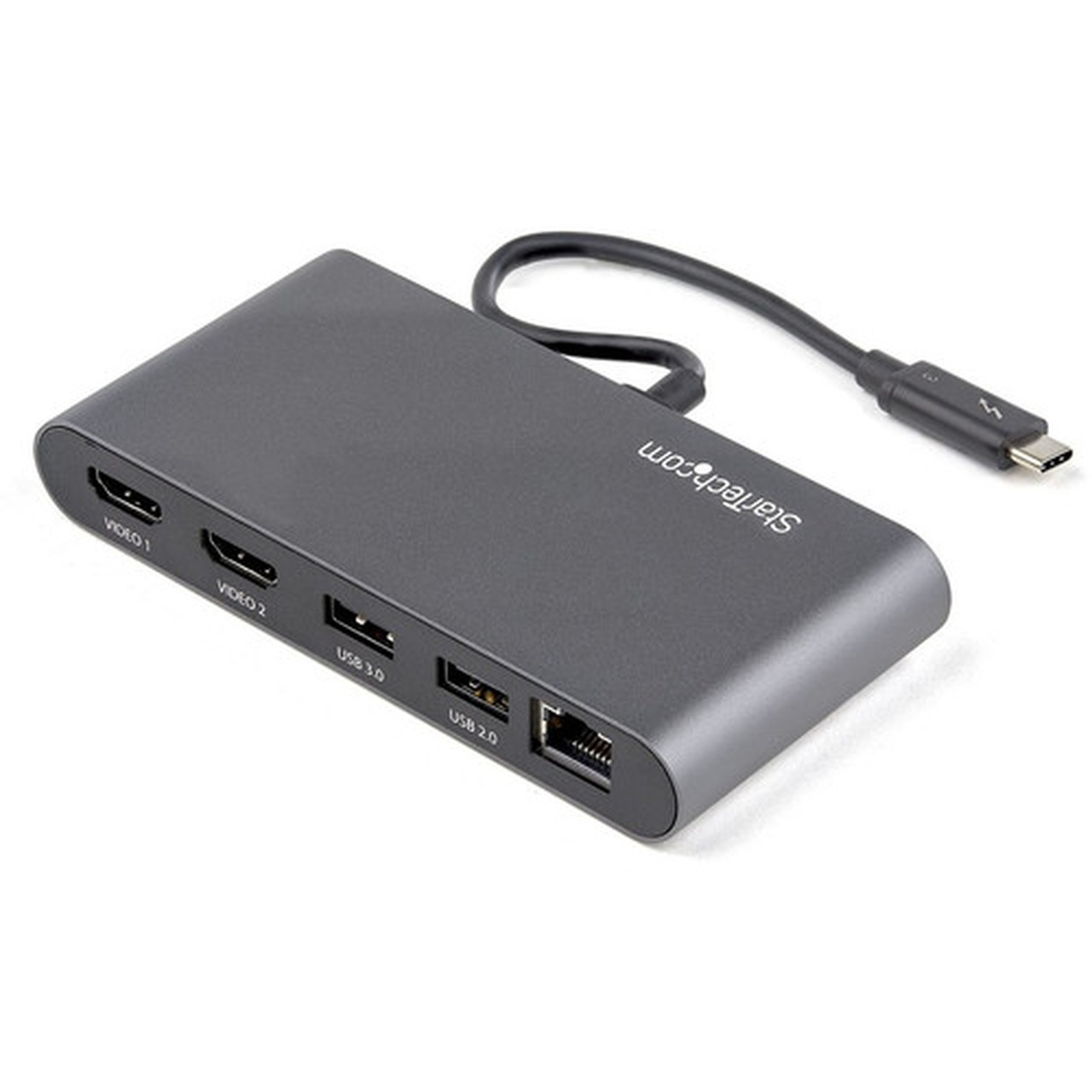 StarTechcom Thunderbolt 3 Mini Dock - Portable Dual Monitor TB3 Laptop Docking Station HDMI 4K 60Hz - 2x USB-A  GbE - 28cm 11 - 3 TB3DKM2HDL