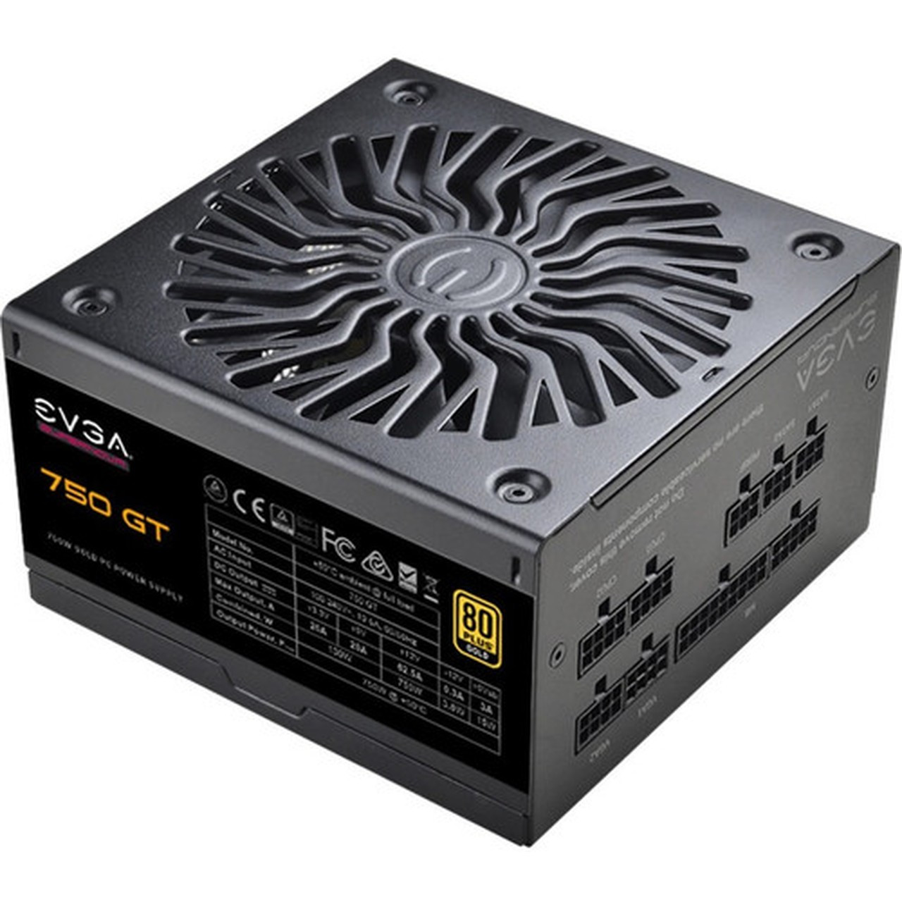 EVGA SuperNOVA 750 GT Power Supply - Internal - 120 V AC 230 V AC Input - 33 V DC  20 A 5 V DC  20 A 12 V DC  626 A -12 V DC 220-GT-0750-Y1