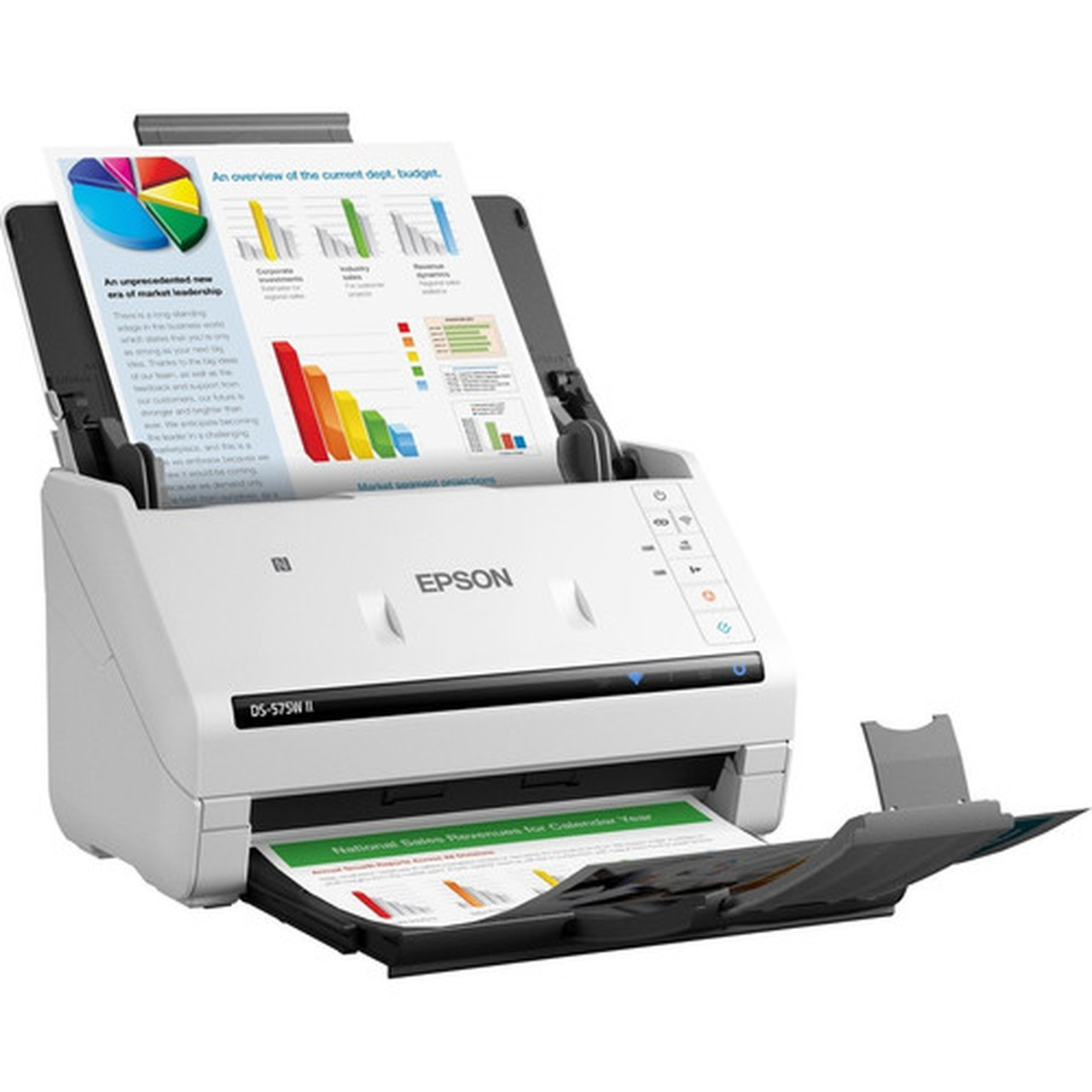 Epson DS-575W II Sheetfed Scanner - 600 x 600 dpi Optical - 30-bit Color - 24-bit Grayscale - 35 ppm Mono - 35 ppm Color - Duplex B11B263202