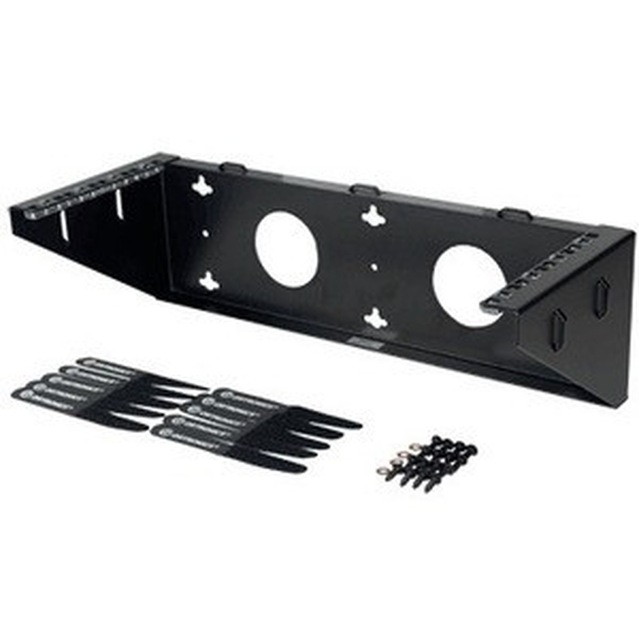 Ortronics Mounting Bracket for Patch Panel Switch Server - Black - 9072 kg Load Capacity WMBV2U