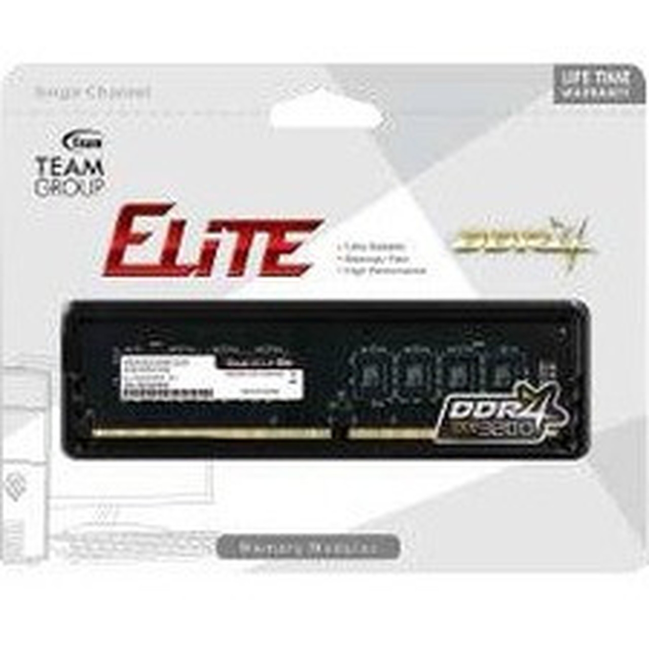 Team ELITE 8GB DDR4 SDRAM Memory Module - For Desktop PC - 8 GB - DDR4-3200PC4-25600 DDR4 SDRAM - 3200 MHz - CL22 - 120 V - Non-ECC TED48G3200C2201