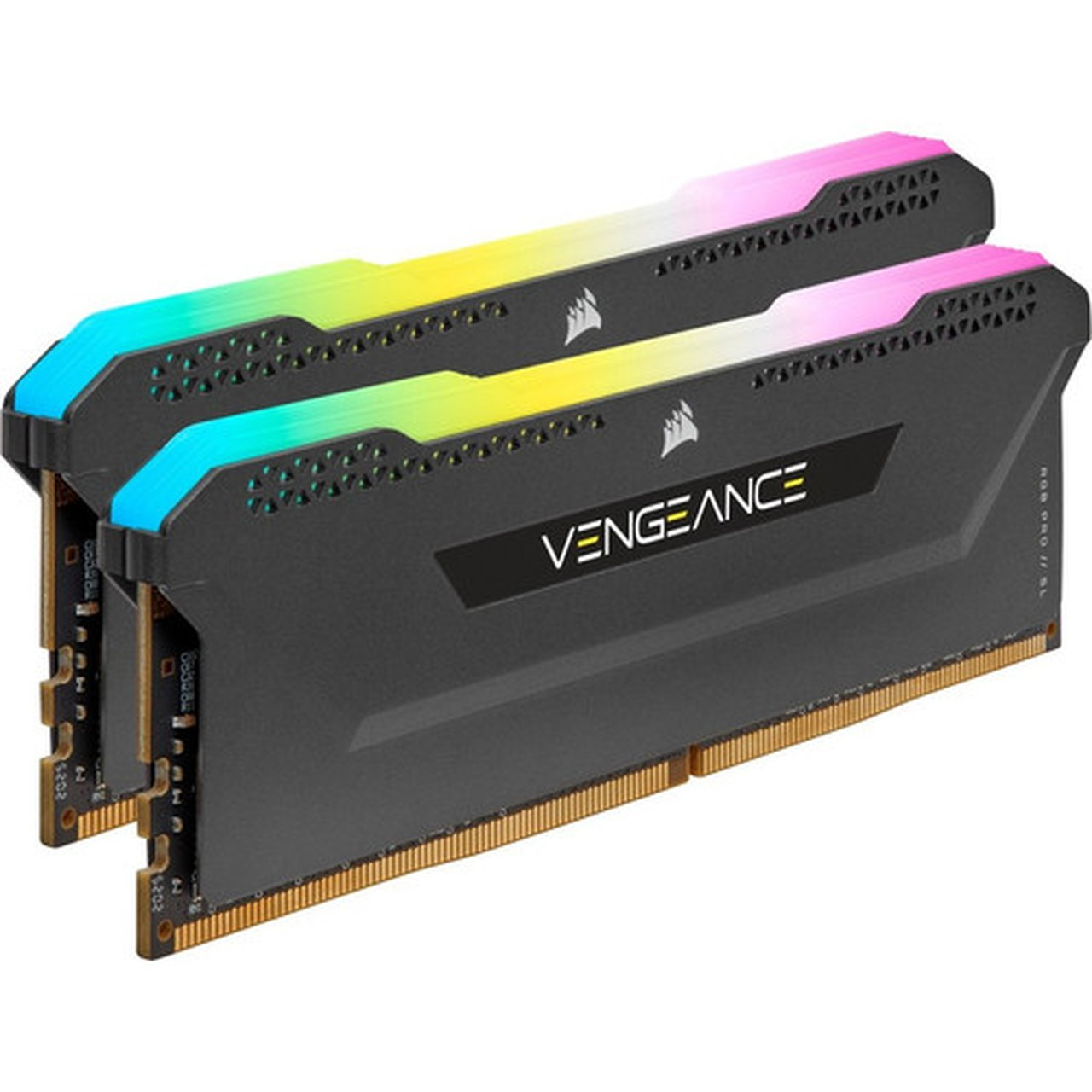 Corsair VENGEANCE RGB PRO SL 16GB 2x8GB DDR4 DRAM 3200MHz C16 Memory Kit - Black - For Motherboard Desktop PC - 16 GB 2 x 8GB - - CMH16GX4M2Z3200C16
