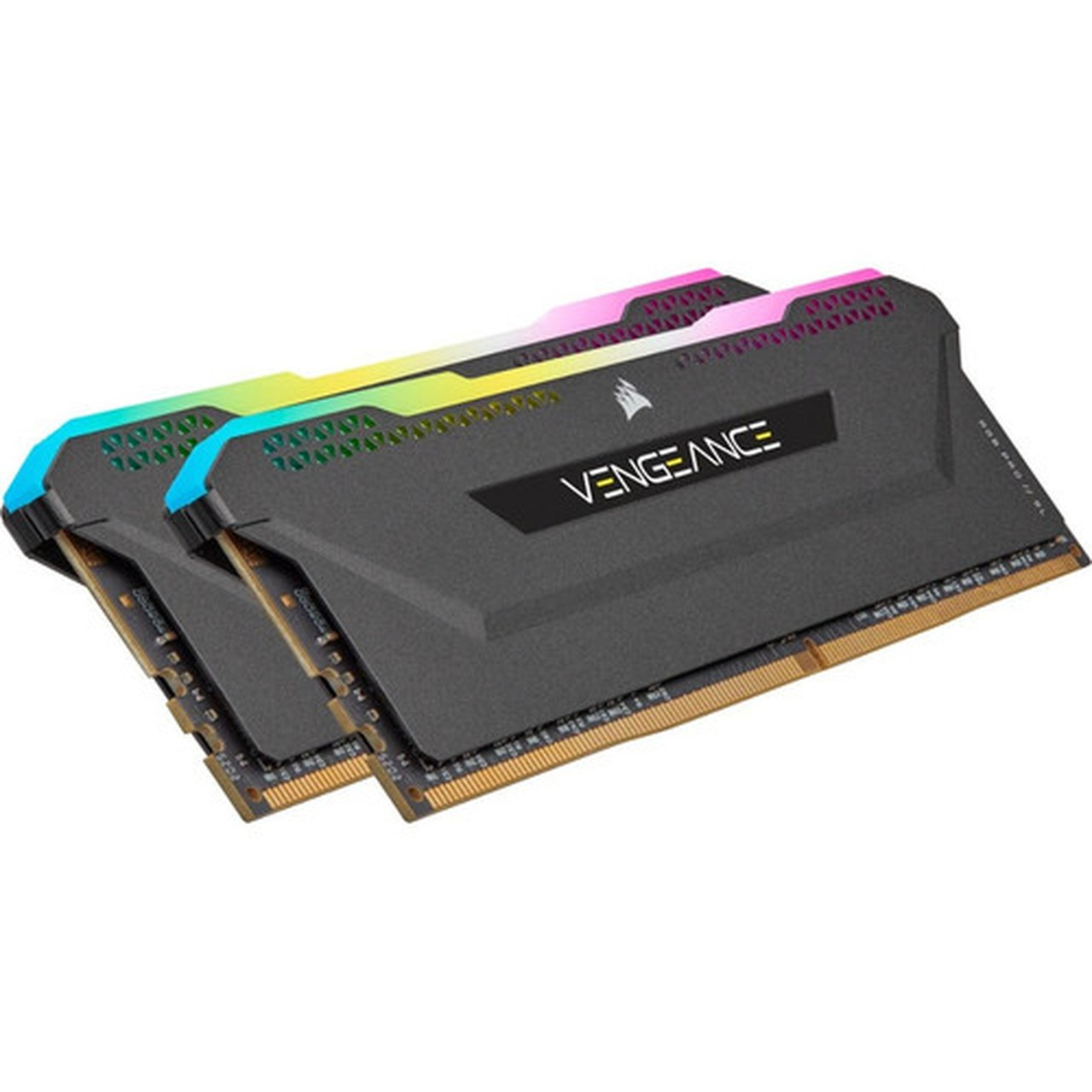 Corsair VENGEANCE RGB PRO SL 16GB 2x8GB DDR4 DRAM 3200MHz C16 Memory Kit - Black - For Motherboard Desktop PC - 16 GB 2 x 8GB - - CMH16GX4M2Z3200C16