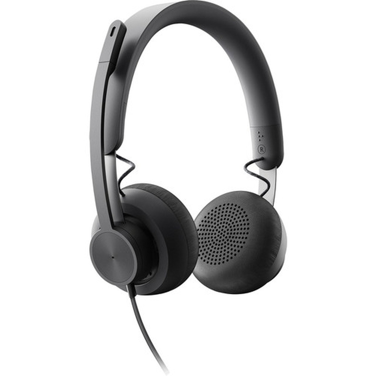 Logitech Zone 750 Wired On-Ear Headset with advanced noise-canceling microphone simple USB-C and included USB-A adapter for all - - 981-001103