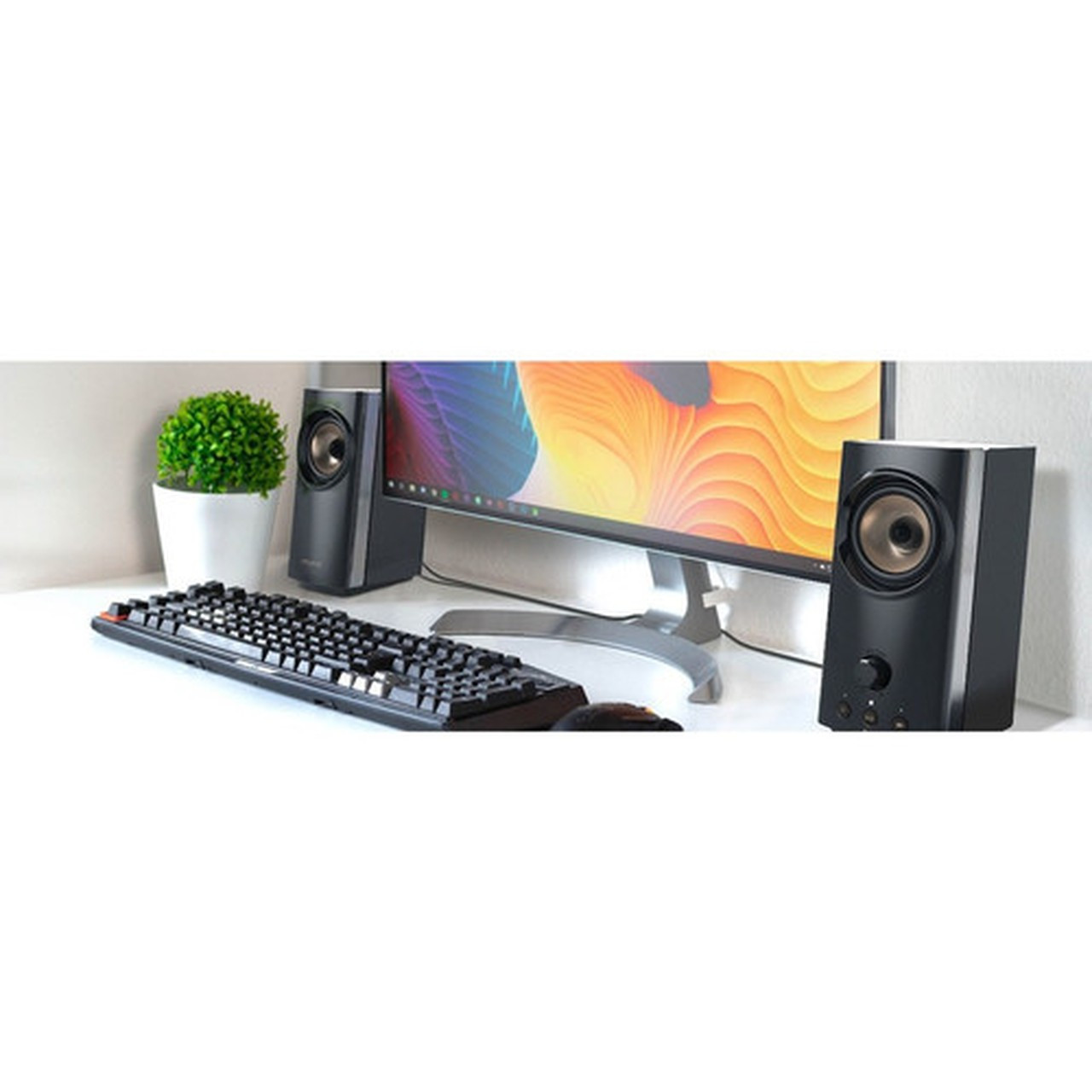 Creative T60 20 Bluetooth Speaker System - 30 W RMS - Black - Desktop - 50 Hz to 20 kHz 51MF1705AA000