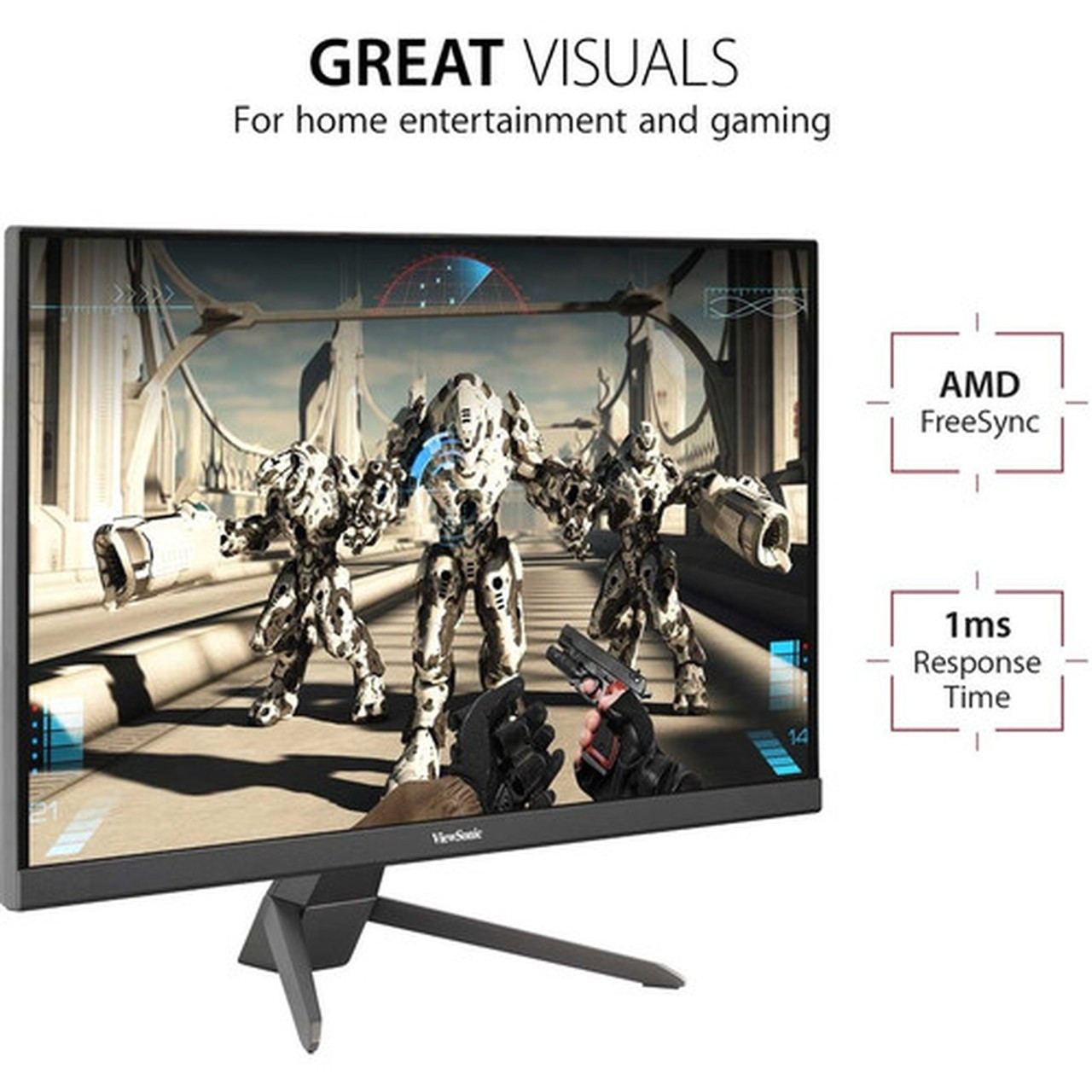ViewSonic Entertainment VX2467-MHD 238 Full HD LED Monitor - 169 - Black - 2400 60960 mm Class - Multi-domain Vertical MVA - VX2467-MHD