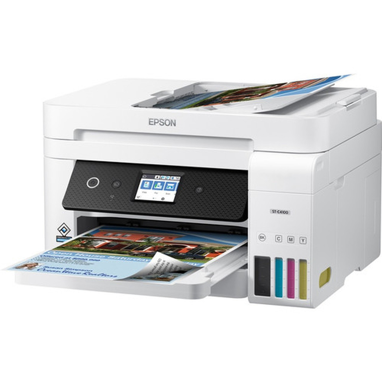 Epson WorkForce ST-C4100 Wireless Inkjet Multifunction Printer - Color - CopierFaxPrinterScanner - 4800 x 1200 dpi Print - Duplex - C11CJ60203