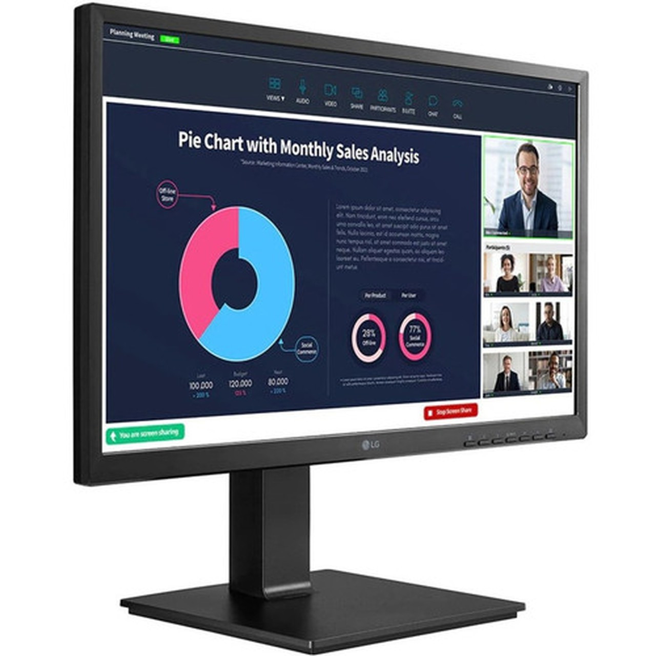 LG 24BP750C-B 238 Webcam Full HD LCD Monitor - 169 - Black - 2400 60960 mm Class - In-plane Switching IPS Technology - WLED 24BP750C-B