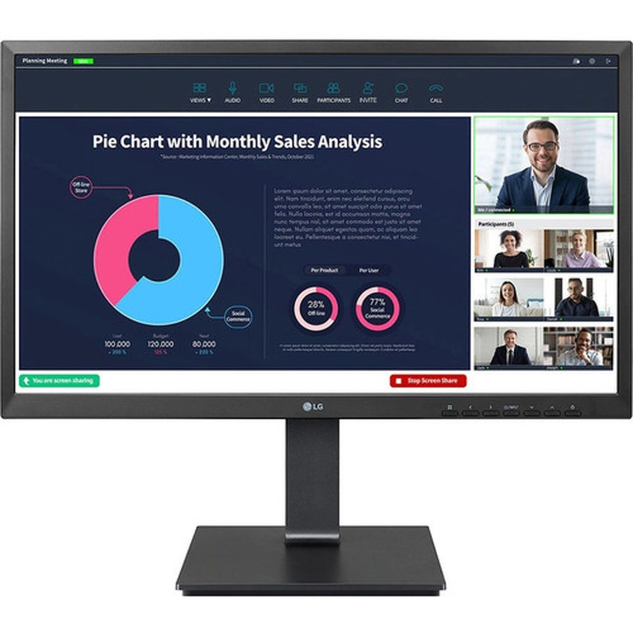 LG 24BP750C-B 238 Webcam Full HD LCD Monitor - 169 - Black - 2400 60960 mm Class - In-plane Switching IPS Technology - WLED 24BP750C-B