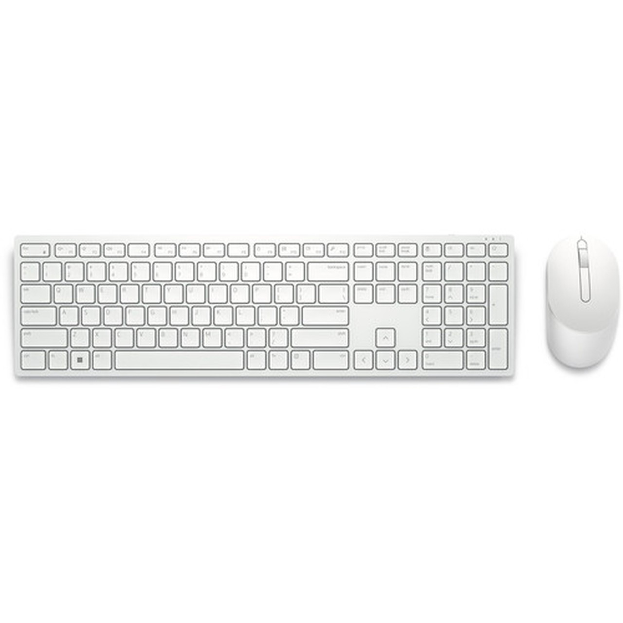 Dell Pro KM5221W Keyboard  Mouse - USB Plunger Wireless 240 GHz Keyboard - White - USB Wireless Mouse - Optical - 4000 dpi - White - KM5221W-WH-US