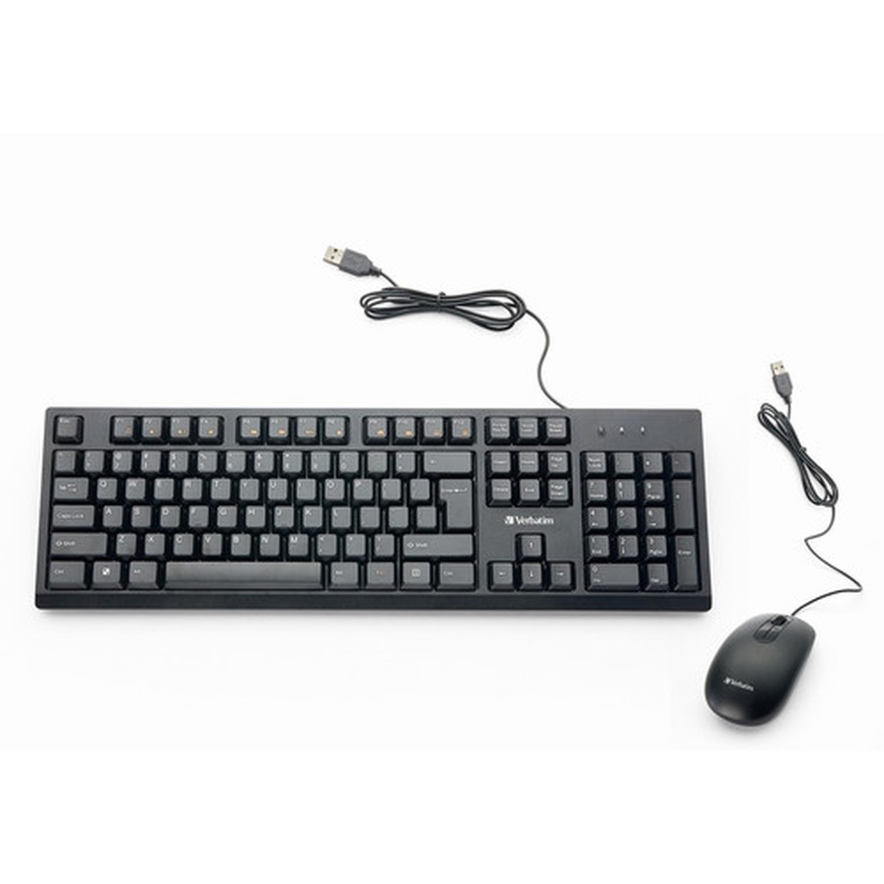 Verbatim Wired Keyboard and Mouse - USB Cable Keyboard - USB Mouse - 1000 dpi - Multimedia Hot Keys - Symmetrical - Compatible with 70734