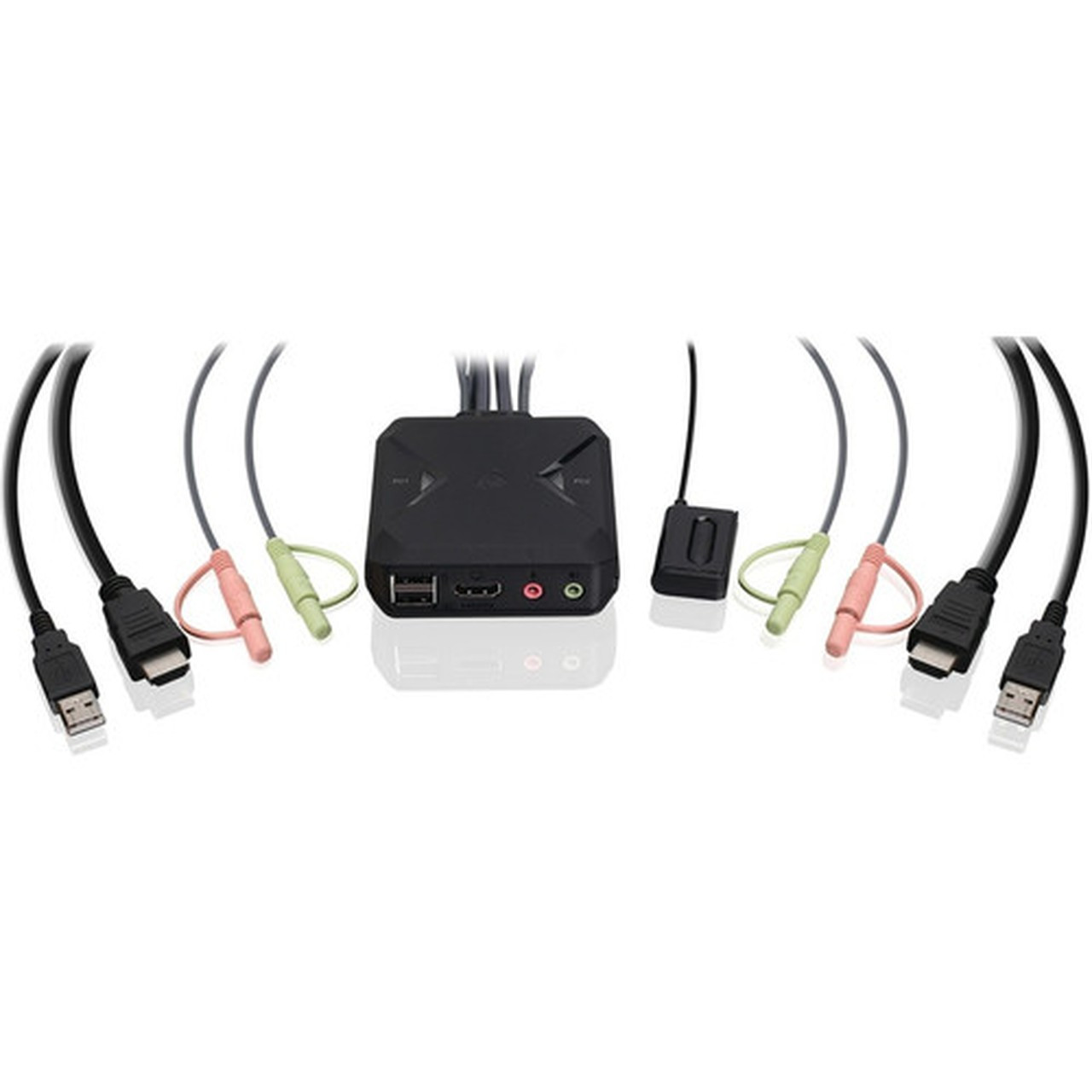 IOGEAR 2-Port 4K KVM Switch with HDMI USB and Audio Connections - 2 Computers - 4096 x 2160 - 4 x USB - USB 20 - 2 x HDMI GCS92HU