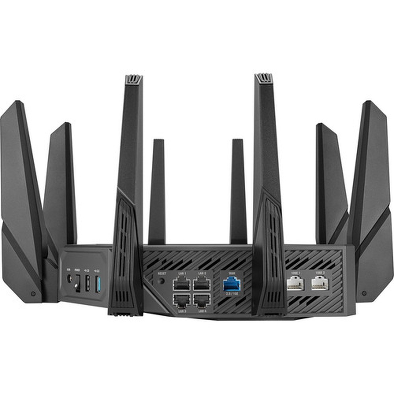 Asus ROG Rapture GT-AXE16000 Wi-Fi 6E IEEE 80211ax Ethernet Wireless Router - Quad Band - 240 GHz ISM Band - 6 GHz UNII Band - 8 x x GT-AXE16000