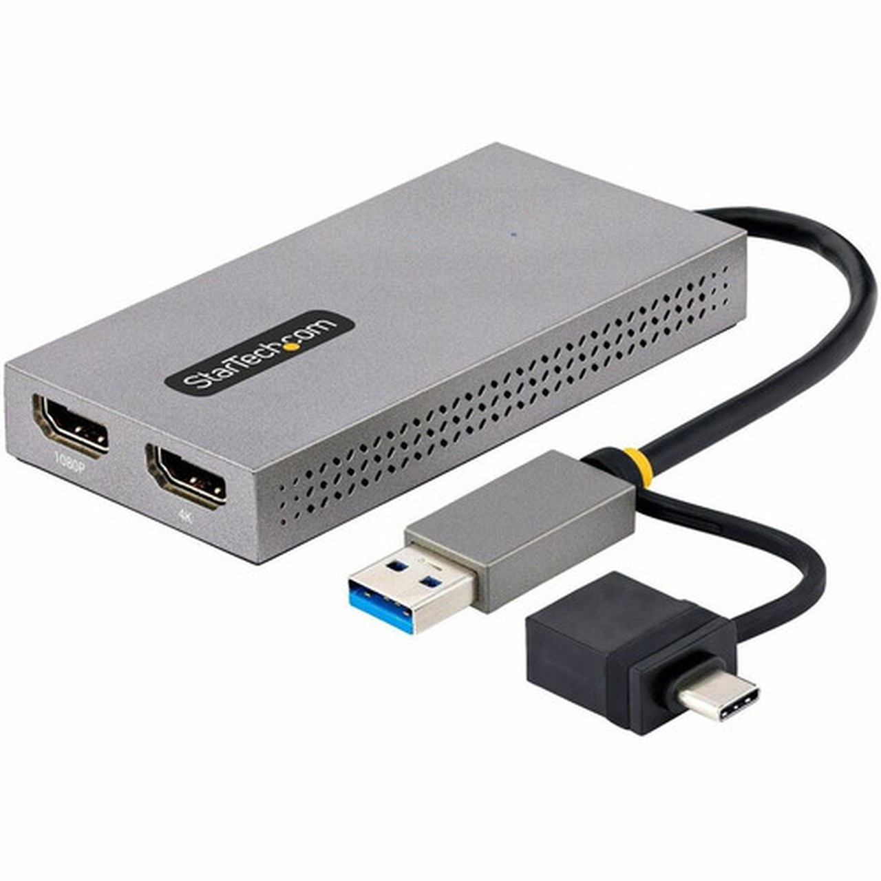 StarTechcom USB to Dual HDMI Adapter USB AC to 2x HDMI Displays 1x 4K30 1x 1080p USB 30 to HDMI Converter 4in11cm Cable -  107B-USB-HDMI