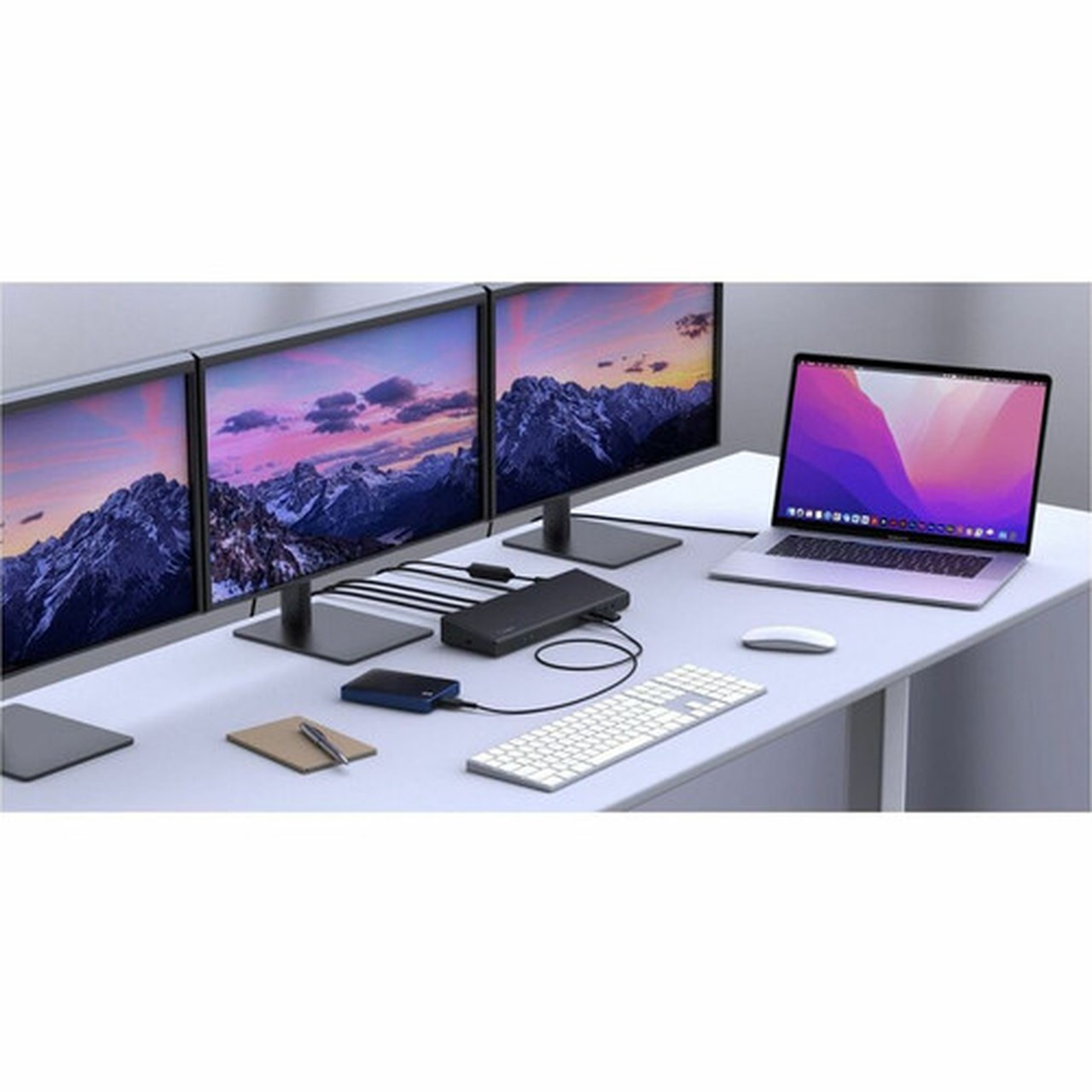 Belkin Universal USB-C Triple Display Dock-laptop docking station HDMI DisplayPort - for MonitorNotebookWorkstation - 85 W - USB C - INC007TTBK