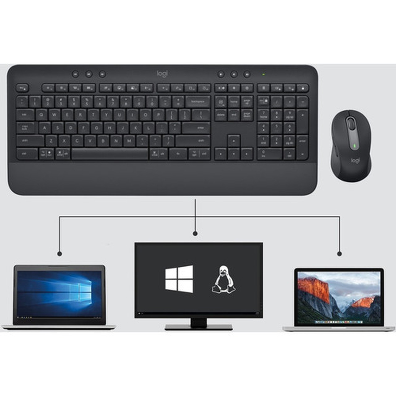 Logitech Signature MK650 Combo for Business Wireless Mouse and Keyboard Combo - USB Plunger Wireless BluetoothRF Keyboard - 118 Key - 920-011403