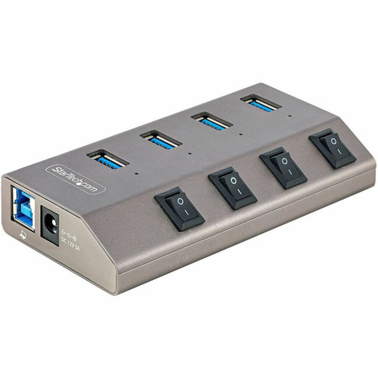 StarTechcom 4-Port Self-Powered USB-C Hub with Individual OnOff Switch DesktopLaptop USB-C to USB-A Hub USB Type C Hub wPower - 5G4AIBS-USB-HUB-NA