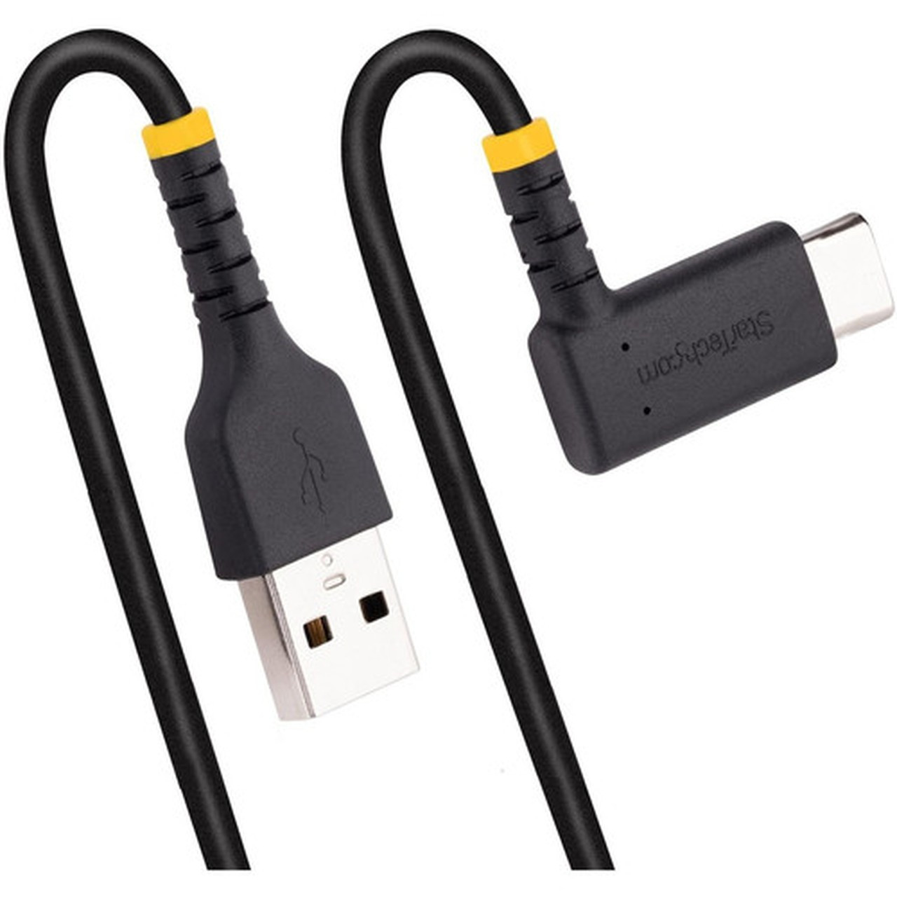 StarTechcom 6tf 2m USB A to C Charging Cable Right Angle Heavy Duty Fast Charge USB-C Cable Durable and Rugged Aramid Fiber 3A - R2ACR-2M-USB-CABLE