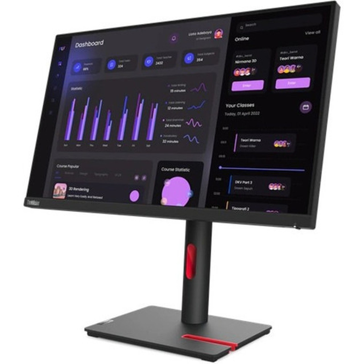 Lenovo ThinkVision T24i-30 238 Full HD LCD Monitor - 169 - 2400 60960 mm Class - In-plane Switching IPS Technology - WLED - 63CFMAR1US