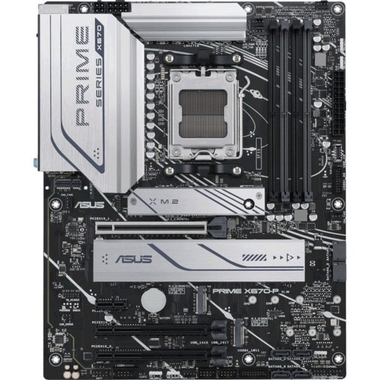 Asus Prime X670-P Desktop Motherboard - AMD X670 Chipset - Socket AM5 - ATX - Ryzen 5 Ryzen 7 Ryzen 9 Processor Supported - 128 GB - PRIME X670-P