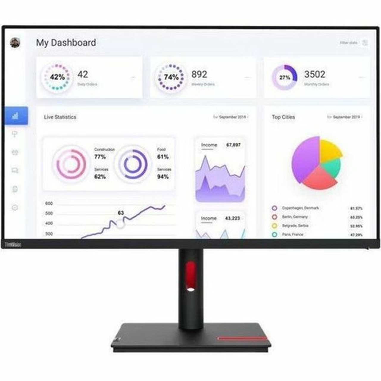 Lenovo ThinkVision T32p-30 315 4K UHD LED Monitor - 169 - Raven Black - 32 81280 mm Class - In-plane Switching IPS Technology 63D2GAR1US