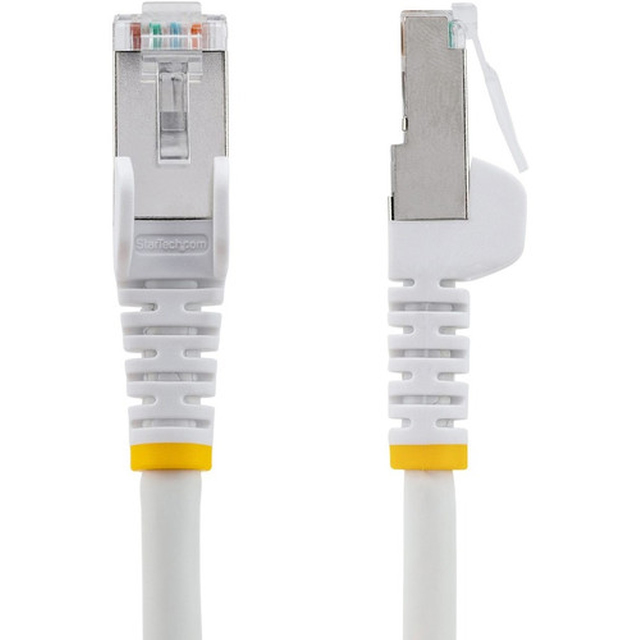 StarTechcom 2ft CAT6a Ethernet Cable White Low Smoke Zero Halogen LSZH 10 GbE 100W PoE SFTP Snagless RJ-45 Network Patch Cord - - NLWH-2F-CAT6A-PATCH