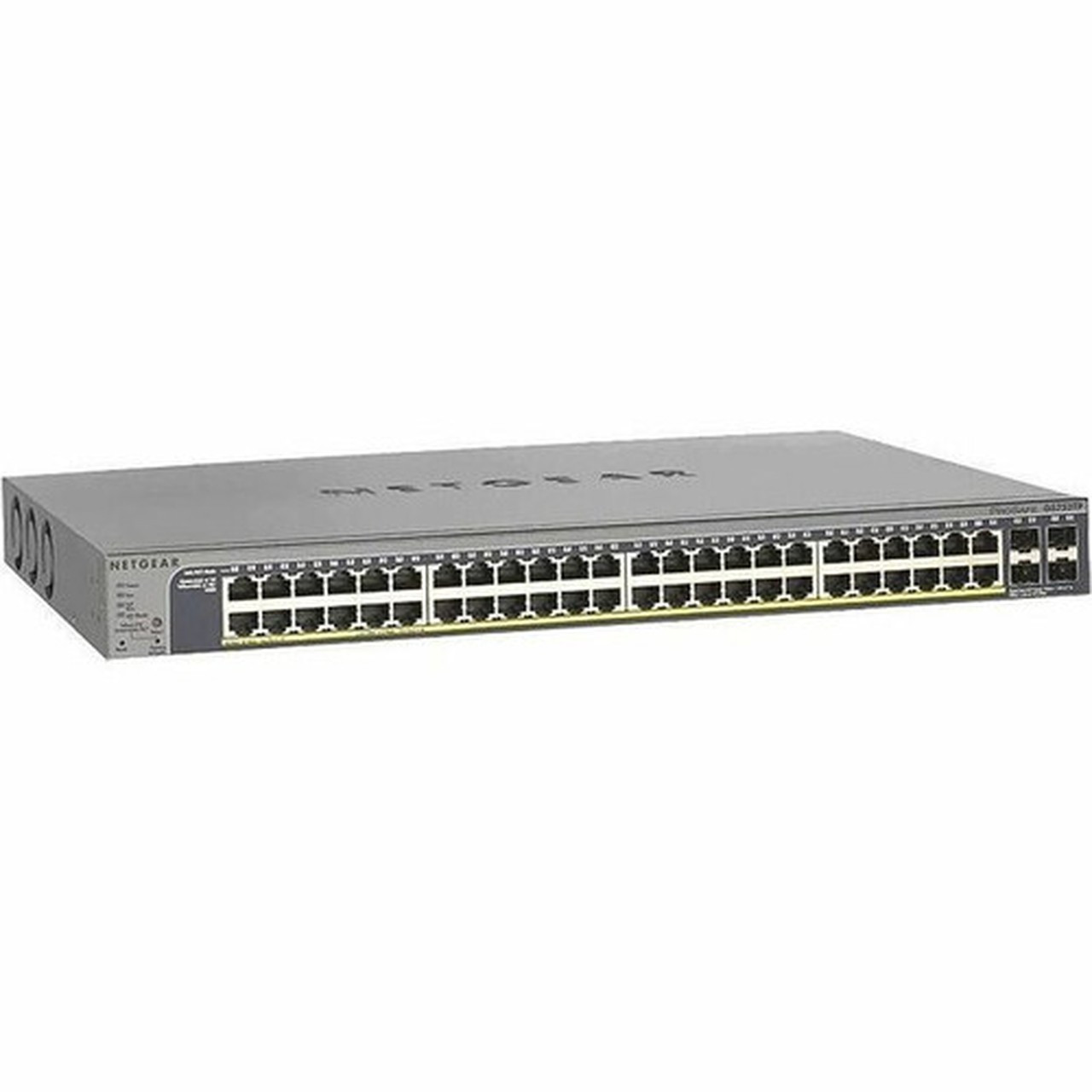 Netgear ProSafe GS752TP Ethernet Switch - 48 Ports - Manageable - Gigabit Ethernet - 101001000Base-TX 1000Base-X - 3 Layer - - 4 - GS752TP-300NAS