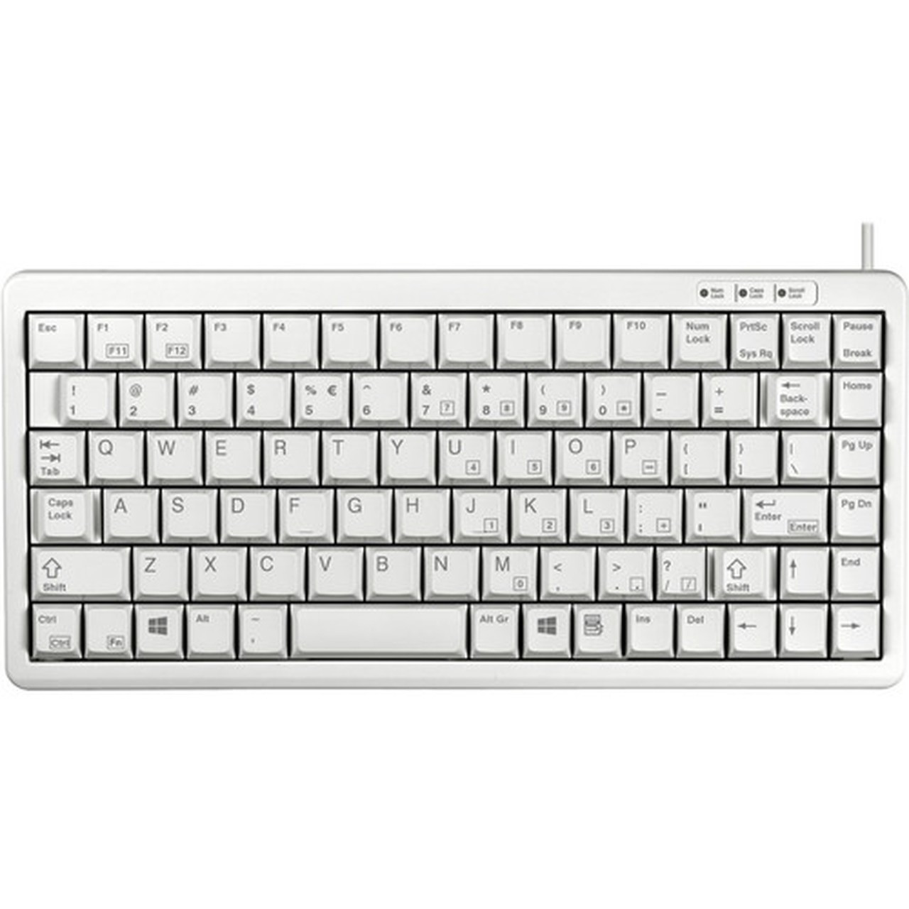 CHERRY Ultraslim G84-4100 POS Keyboard - 86 Keys - QWERTY Layout - PS2 USB - Light Gray G84-4100LCMUS-0