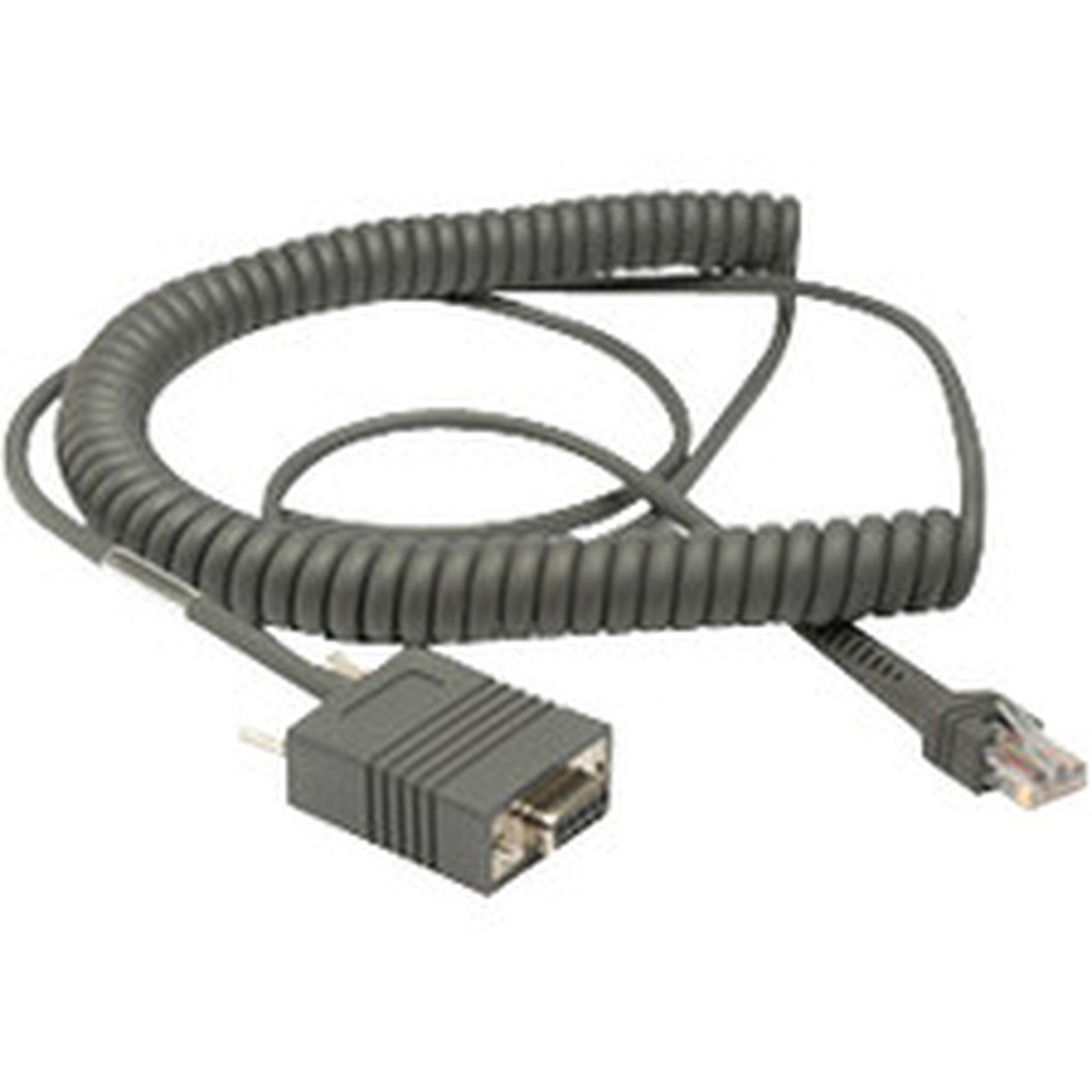Zebra Coiled Cable - 12 ft Serial Data Transfer Cable - First End 9-pin DB-9 RS-232 Serial - Female CBA-R03-C12PAR