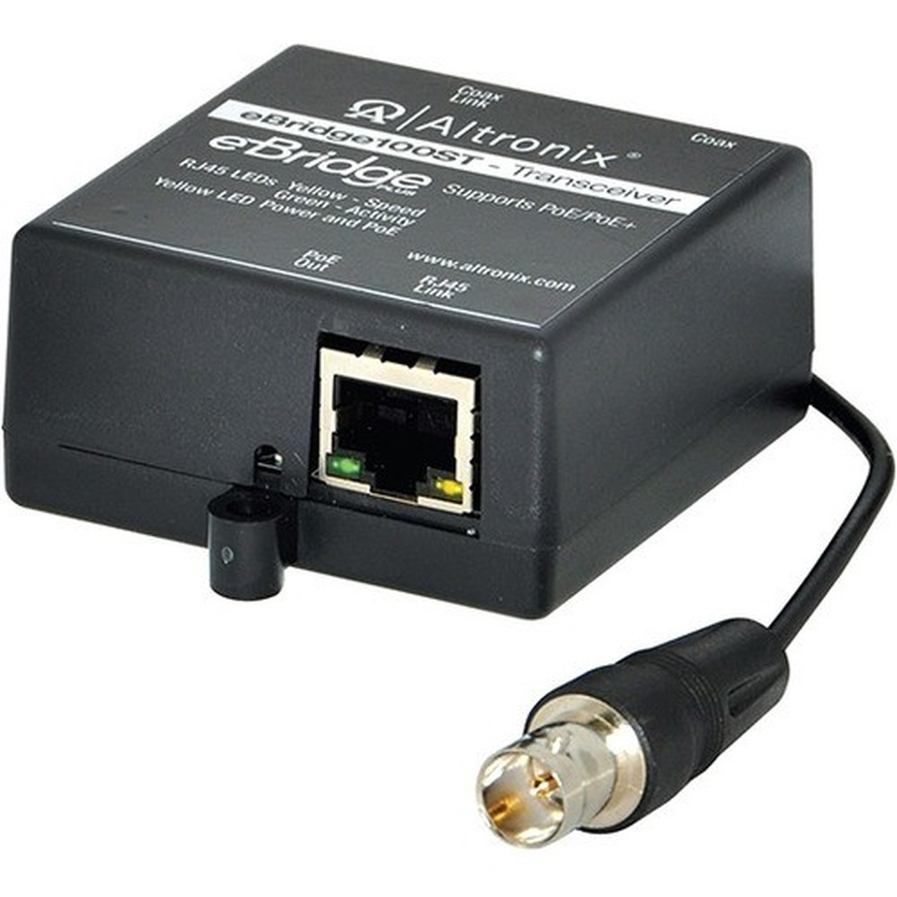 Altronix EoC and PoEPoE Transceiver - Network RJ-45 - 1x PoE RJ-45 Ports - Fast Ethernet - 10100Base-TX - 16404 ft - PoE EBRIDGE100ST