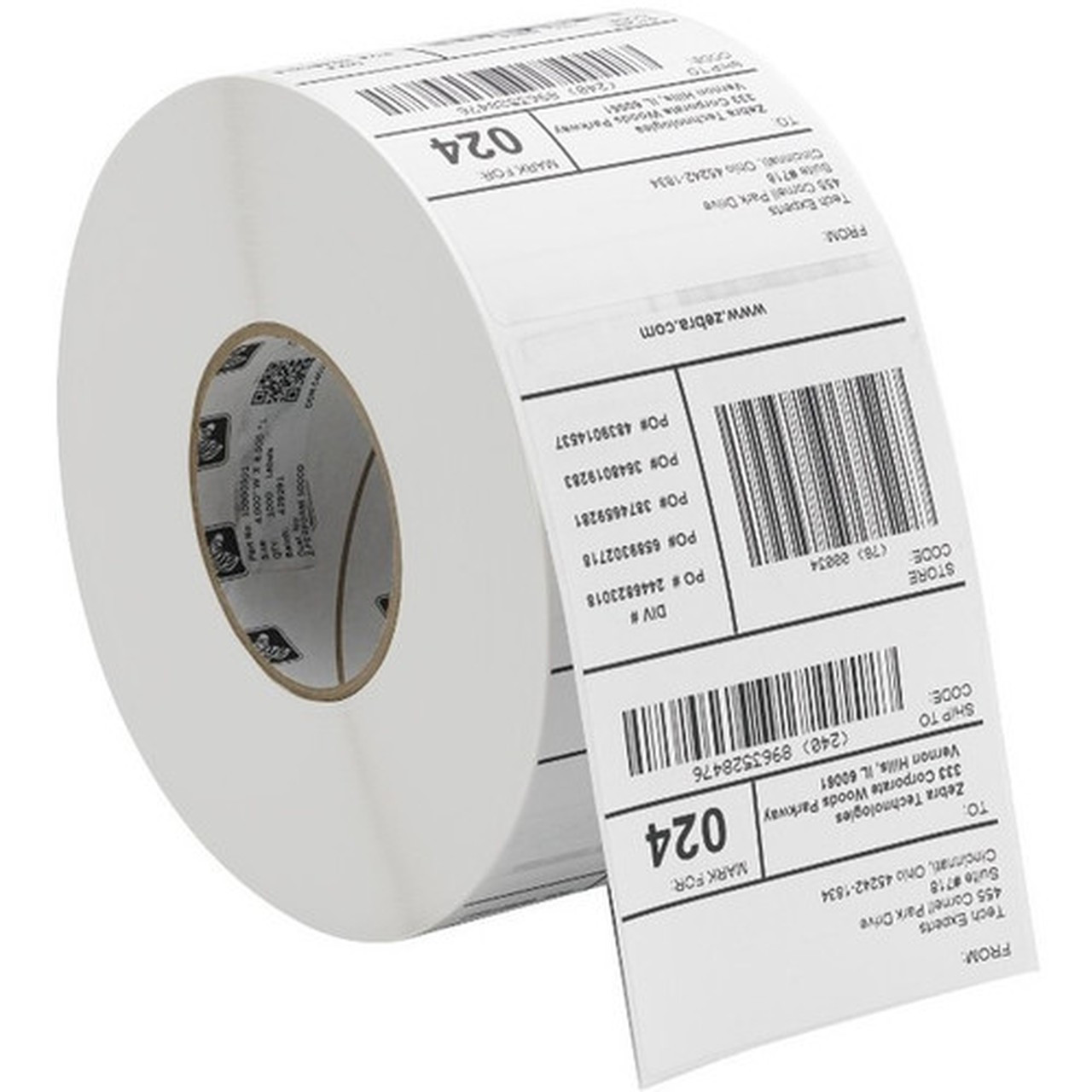 Zebra Z-Perform 8000D Multipurpose Label - 4 Width x 4 12 Length - Permanent Adhesive - Rectangle - Direct Thermal - Paper Acrylic 10025353