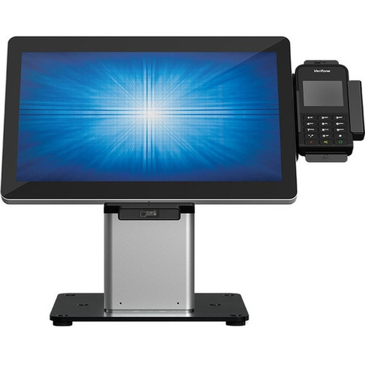Elo Slim Desk Mount for Touchscreen Monitor Cradle Bar Code Reader Fingerprint Reader Webcam - Black Silver - 22 Screen Support E514693